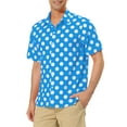 thumbnail image 4 of INSPIRE CHIC Men's Summer Polka Dots Shirt Button Down Short Sleeves Pattern Shirts XL Blue, 4 of 7