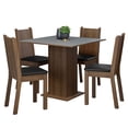 thumbnail image 1 of Juego de Comedor Mesa Encimera de Madera 4 Sillas Marrón/Gris/Negro Samara Madesa, 1 of 5