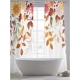 thumbnail image 5 of Fall Leaf Autumn Flowers Orange Botanical Thanksgiving Farm Sheer Curtains 84 inches Long, Light Filtering Sheer Window Curtains Rod Pocket Voile Drapes for Bedroom Living Room, 2 Panels 52"W x 84"L, 5 of 7