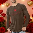 thumbnail image 2 of SERTG Mens Valentine Print Sleepshirt Long Sleeve Round Neck Homewear Breathable Top Soft Comfortable Home T-Shirt Pajamas(Brown#2,2XL), 2 of 4