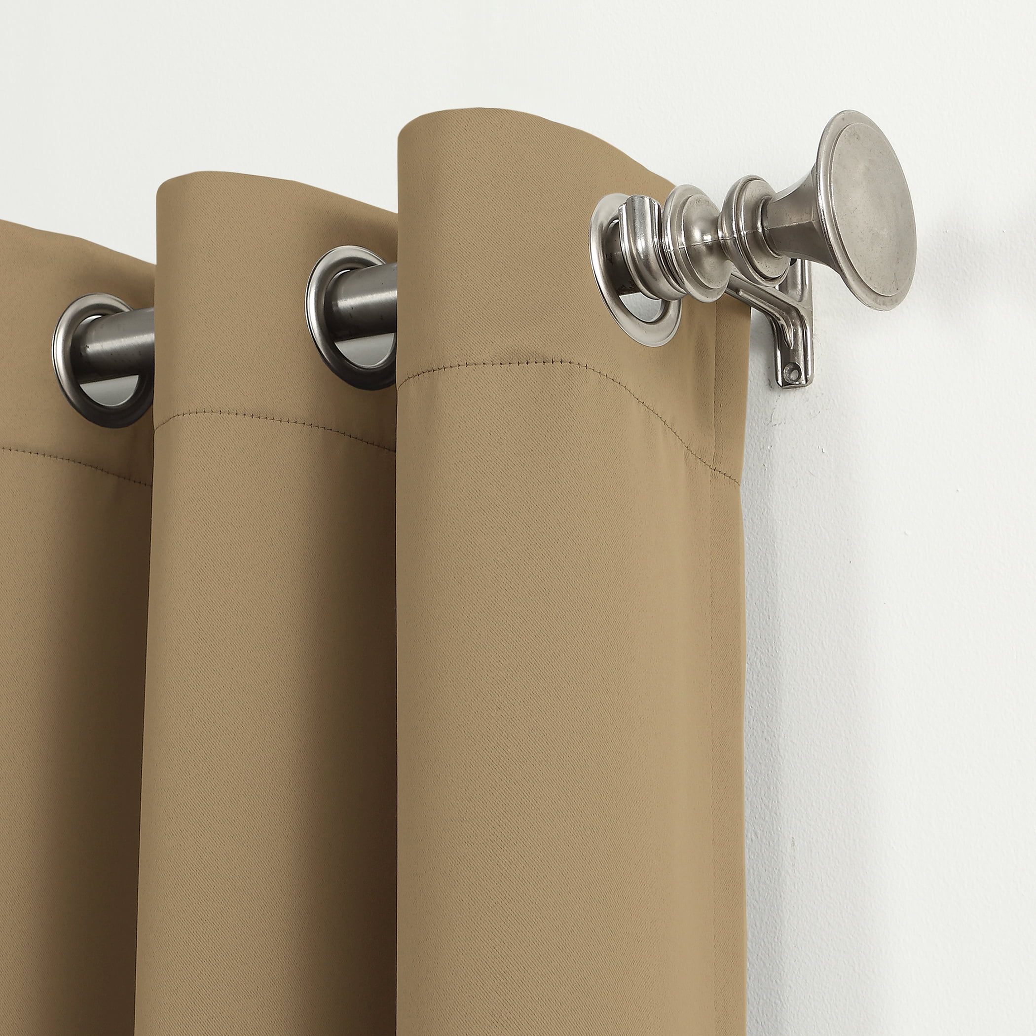 Sun Zero Nolan Energy Efficient Blackout Grommet Single Curtain Panel, 40" x 54", Taupe, Adult
