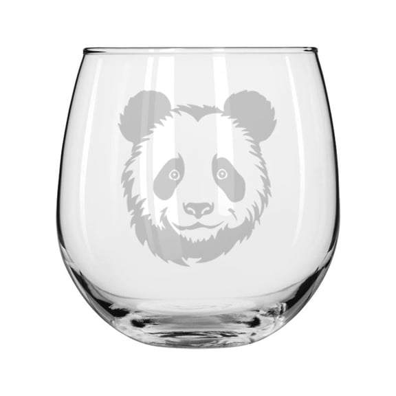 Wine Glass for Red or White Wine Gift Panda Face (16 oz Stemless)