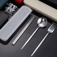 thumbnail image 2 of Grandest Birch Flatware Kit Korean Style Stainless Chopsticks fork Spoon Dinner Set for Daily Use Porta, 2 of 5