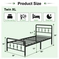 thumbnail image 4 of Maenizi 12 inch low Twin XL Bed Frame with Headboard and Footboard, Heavy Duty Metal Bed Frame Victorian Style, No Box Spring Needed, Easy Assembly, Black, 4 of 7