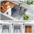 thumbnail image 5 of TORVA RV Kitchen Sink, 15 x 18 x 9 Inch Undermount Bar Sink 16 Gauge Stainless Steel Single Bowl Workstation Sink with Faucet Cutting Board, Grey, 5 of 8