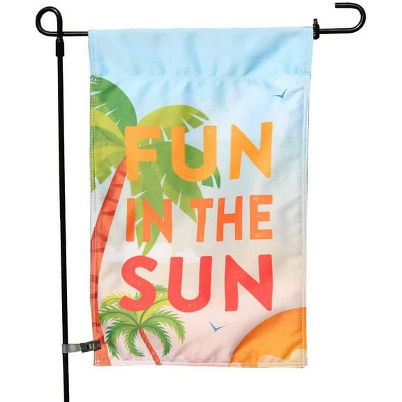 Fun in The Sun Double-Sided Garden Flag, Outdoor Summer Decorative Flag for Homes, Yards, and Gardens, 12 x 18 Inch