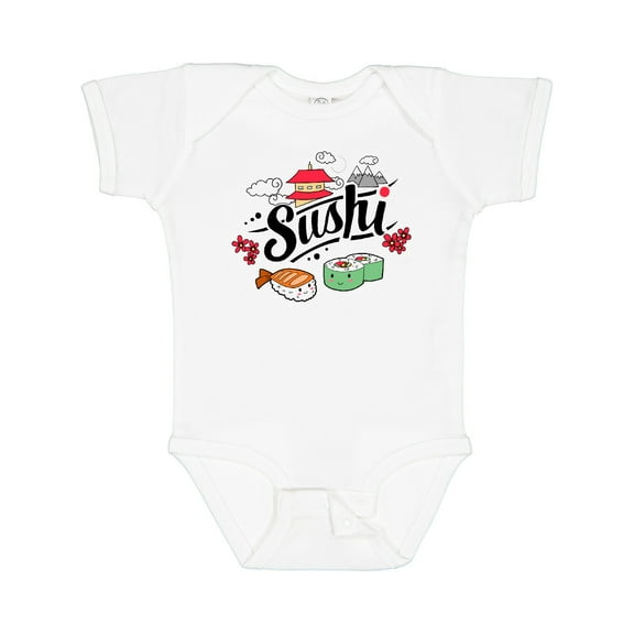 Inktastic Cute Sushi Illustration Boys or Girls Baby Bodysuit