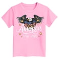 thumbnail image 5 of mgoYE USA 250th Birthday Celebration Top, Girls Boys’s 4th of July Patriotic Short Sleeve Shirt(Pink,7-8 Years), 5 of 5
