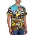 thumbnail image 2 of Bixox Men's Different Construction Site Vehicles Printed Short Sleeve Skinny Athletic T-Shirt, 2 of 6