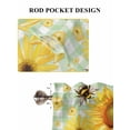 thumbnail image 6 of Sunflower Living Room Curtains 2 Panel, Yellow Flowers Elegant Pastoral Botanical Cafe Window Treatment, Farmhouse Bedroom Bathroom Kitchen Curtains Drapes 104"x54", 6 of 6