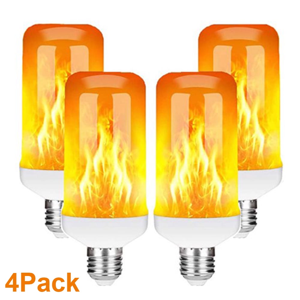 4 Pack LED Flame Effect Light Bulbs, E27, 4 Modes, 5W for Christmas