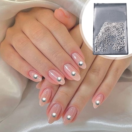 Nail Gems, Multi Shapes Crystal White Rhinestones for Nails, Flatback Nail Art Rhinestones, Nail Charms and Diamonds for Nail Art Design Decoration 2.9mm