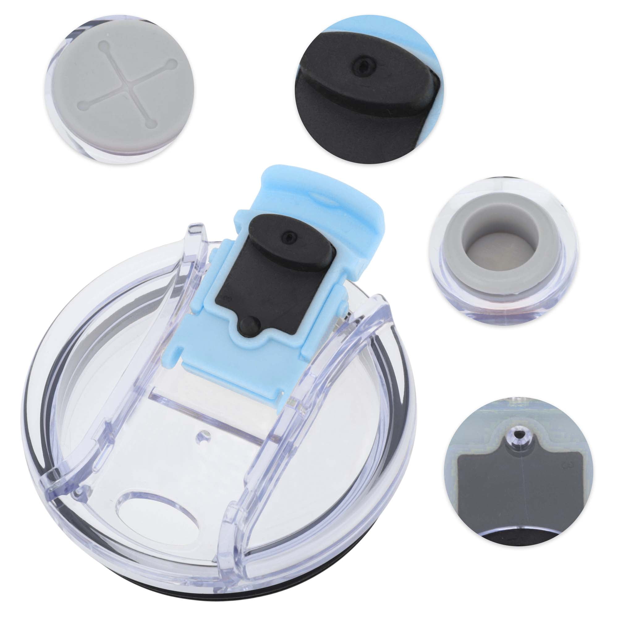 Unique Bargains 1 Pc Portable Tumbler Lid for Office Use Travel Purposes Blue