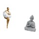 thumbnail image 5 of Escultura de resina de una chica estética y figura de Buda mono. Decoración creativa abstracta para oficina, hotel o patio. Coleccionable., 5 of 8