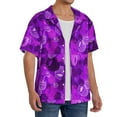 thumbnail image 2 of Kdxio Men's Hawaiian Shirt for Men Short Sleeve Shirt Berry Raspberry Summer Casual Holiday Beach Button Down T-Shirts, 2 of 5