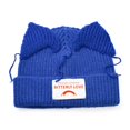 thumbnail image 3 of Couple Warm Piglet Cat Ear Patch Wool Hat Cold Hat Knitted Knitted Hat BLUE, 3 of 8
