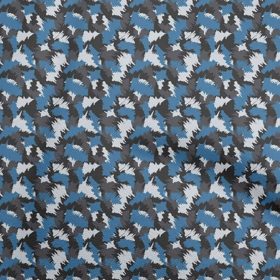 oneOone Cotton Silk Medium Blue Fabric Camouflage Dress Material Fabric Print Fabric By The Yard 42 Inch Wide