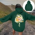 thumbnail image 2 of Women's Crewneck Hooded Sweatshirts Long Sleeve Hoodies Floral Printed Lightweight Casual Loose Fit Fashion Tops 2025 with Pocket, 2 of 7