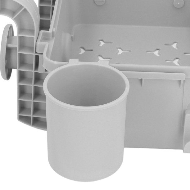 Cesta Colgante Desmontable Para Piscina Con Portavasos - Organizador De Plástico Para Toallas Y Accesorios, 49x32.5x16 Cm
