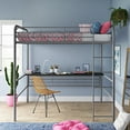 thumbnail image 2 of DHP Shawn Full Metal Loft Bed with Desk, Gray/Black, 2 of 18