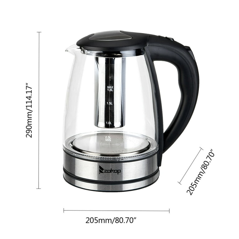 Electric Kettle, 1.8L/1500W Electric Tea Kettle with Auto-Shut Off, Boil-Dry  Protection and 7 Color LED Indicator Light, Fast Boiling & Cordless, Silver  