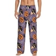 thumbnail image 2 of Picia Vintage Halloween Black Cat Mens Soft Woven Cotton Elastic Waistband Sleep Pajama Pant Lounge Sleep Pant With Pockets And Drawstring-Large, 2 of 9