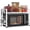 White, variant on Extendable Microwave Oven Stand, Adjustable Microwave Rack Toaster Shelf, Heavy Duty Rack 2 Tier Kitchen Counter Top Organizer with 6 Hooks for Kitchen