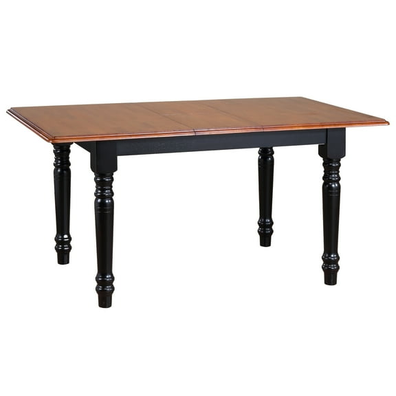 Selections 60" Rectangle Extendable Butterfly Dining Table Black/Cherry Wood