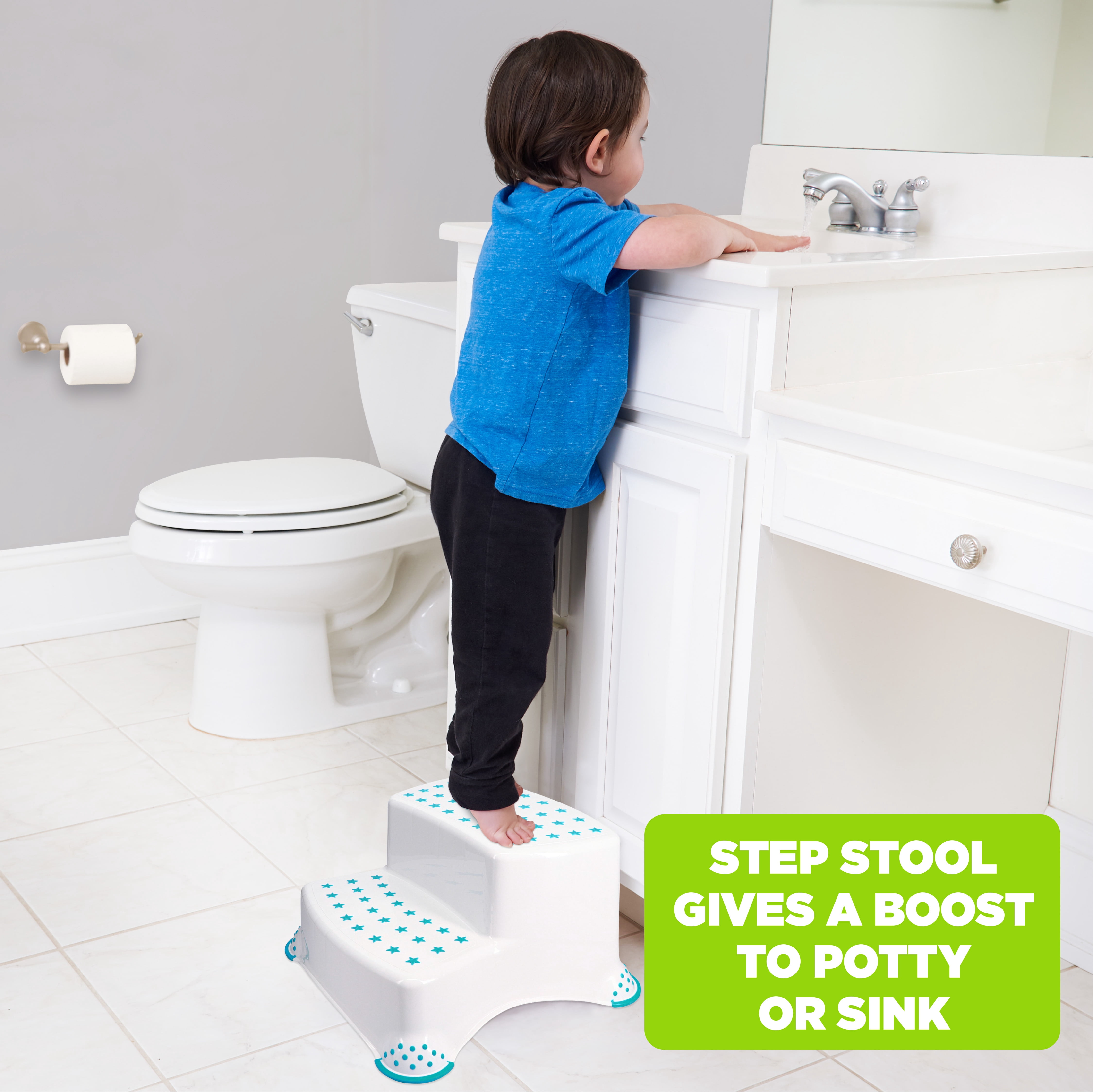 Parent's Choice 2-Tier Step Stool, Turquoise