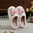 thumbnail image 3 of Womens Fuzzy Slippers 2025 Christmas Bow Cherry Cute Memory Foam House Shoes Non Slip Comfy Home Bedroom Slip on, 3 of 6