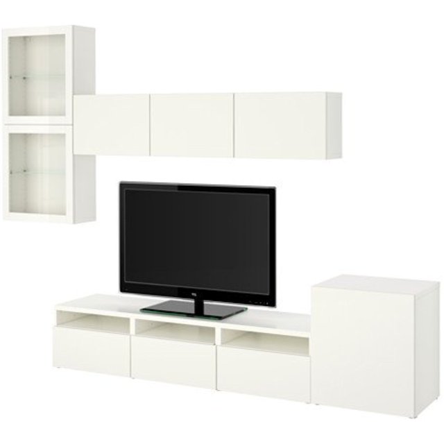 Ikea Tv Storage Combination With Soft Closing Doors And Drawers Lappviken Sindvik White Clear