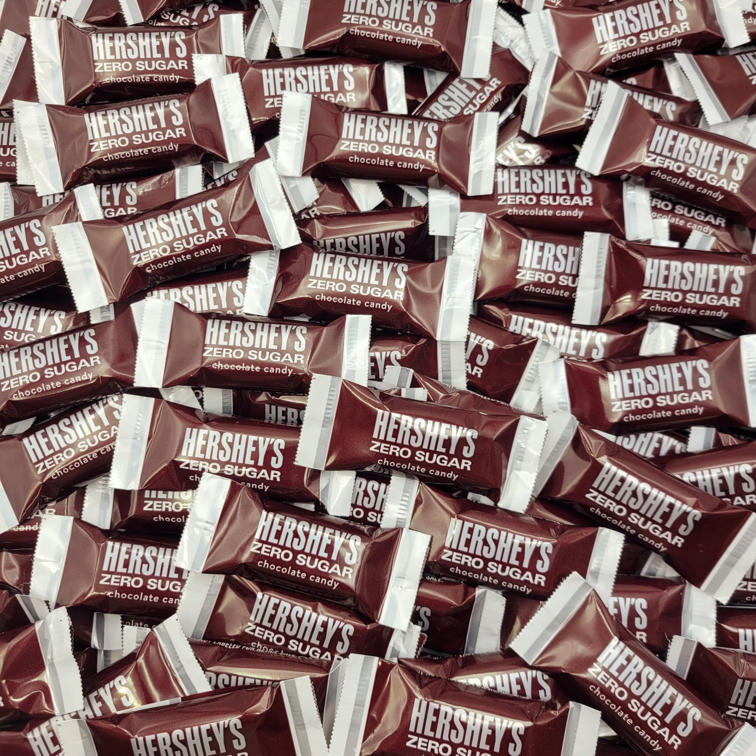 Hershey Sugar Free Milk Chocolate Miniature Bars - Milk Chocolate with Zero Sugar - Individually Wrapped Bulk Chocolate â€“ Sugar Free Hersheys Chocolate - 50 Pieces