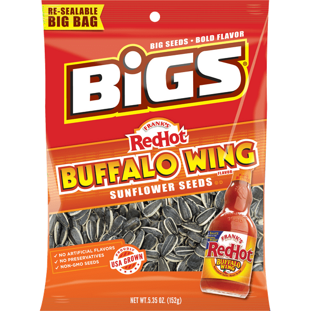 Bigs Red Hot Buffalo Wing Flavor Sunflower Seeds, 5.35 Oz