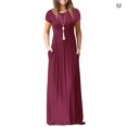 thumbnail image 2 of Jumpingount Mujer Bolsillos Cuello Sin Mangas Color Sólido Maxi Vestido Vestidos Vino rojo METRO Jumpingount AP002069-07, 2 of 5