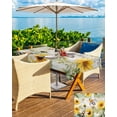thumbnail image 5 of Outdoor Tablecloth with Umbrella Hole Zipper,Yellow Sunflower Bee Country Botanical Waterproof Zippered Table Cloth for Rectangle Tables,Farm Green Rustic Plank Patio Table Covers for Indoor Pinic, 5 of 6