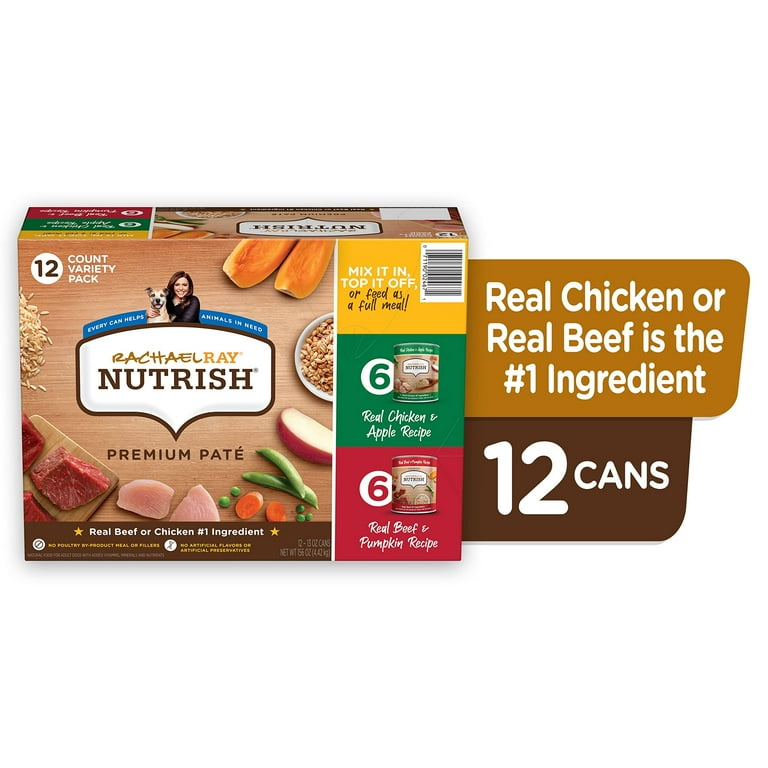 Rachael Ray Nutrish Premium Pate Variety Pack Wet Dog Food Pack of 6