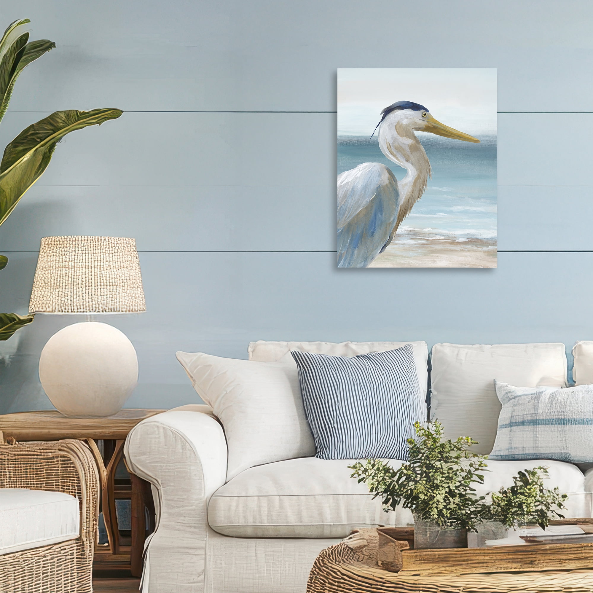 Stupell Industries Right Gazing Heron Canvas Wall Art, design by Nan
