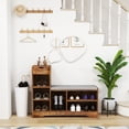 thumbnail image 2 of HOMCOM Upholstered Entryway Shoe Bench with Storage Drawer Open Shelf, 2 of 10