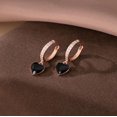 thumbnail image 6 of Sterling Silver CZ Black Heart Hoop Earrings for Women Teens Small Love Huggie Hoop Earrings Drop Valentines Day Earrings, 6 of 12