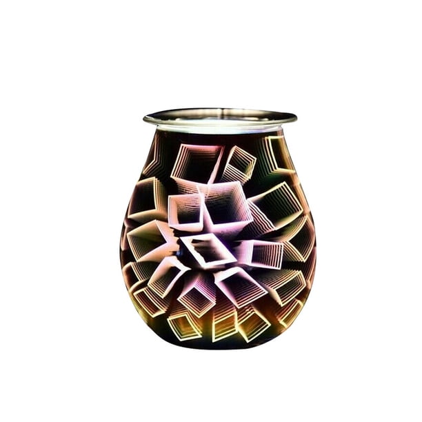 Lámpara De Aromaterapia De Vidrio En Forma De Corazón 3D Lámpara De Aroma Eléctrica Fusor De Cera Luz De Noche De Aroma Esencial Para Sala De Estar Dormitorio Sweethay HA027798-09