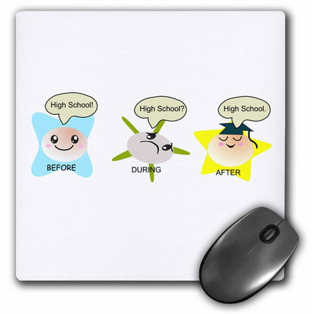 3dRose High School funny process cartoon - humorous and cute graduation gift, Mouse Pad, 8 by 8 inches