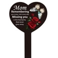 thumbnail image 2 of Metal Outdoor Decor, Grave Decorations, Sympathy Gifts for Loss of Mother, Grave Markers for Cemetery, 10X6 Inch Black Heart Metal Garden Stake Memorial Plaque with Rose and, 2 of 7