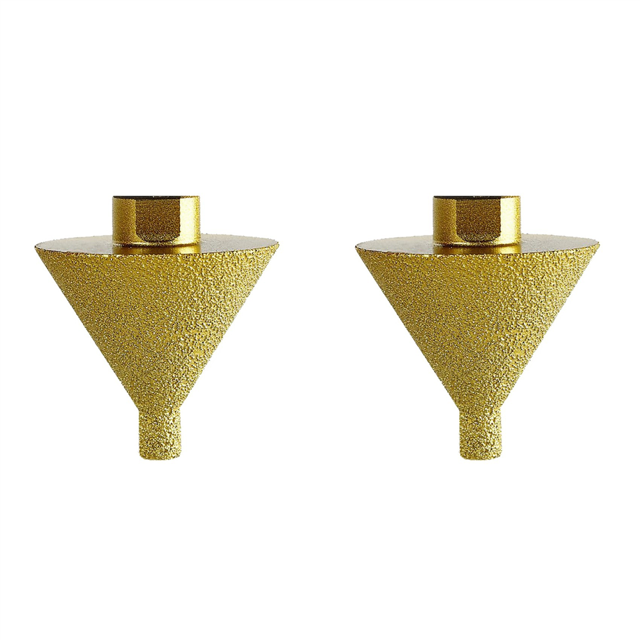 2X Broca de Biselado de Diamante para Amoladoras Angulares, Brocas Avellanadoras de 5/8 Pulgadas y 11 Hilos, Broca Cónica de Diamante para Azulejos Pequeña