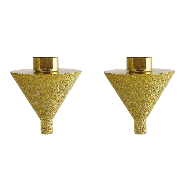 2X Broca de Biselado de Diamante para Amoladoras Angulares, Brocas Avellanadoras de 5/8 Pulgadas y 11 Hilos, Broca Cónica de Diamante para Azulejos Pequeña