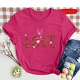 thumbnail image 2 of Lmnyox T-Shirt Imprimé pour Femmes Manches Courtes Été Décontracté T-Shirts Col Rond Ample Chandail Mode 2025, 2 of 3