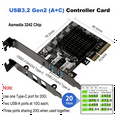 thumbnail image 3 of 2 USB 3.2 Gen2 X2 A and 1 USB C Type-C PCIe X4 Host Controller Card 20Gbps High Speed Industrial Camera Video Capture, 3 of 7