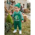 thumbnail image 5 of RUINIXCW Baby Boy Girl My 1st Christmas Outfit 3Pcs Striped Romper with Suspender Pants for Newborn Holiday Photos Xmas, 5 of 8