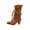 Brown, variant on jsaierl Women's Mid Calf Boots Stiletto Lace Up High Heels Cowgirls Boots Western Bandage Riding Boots