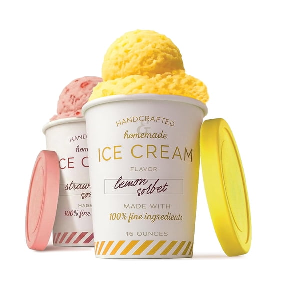 Stock Your Home 16oz Ice Cream Containers with Airtight Silicone Lids (2-Pack) Reusable 1 Pint Ice Cream Container for Storing Gelato, Sorbet, and Frozen Yogurt