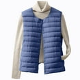 thumbnail image 4 of Pounoo Gift Women's Ultra Ligh Down Vest Crewneck Button Down Puffer Vests Sleeveless Quilted Jacket Waistcoat with Pockets, 4 of 9
